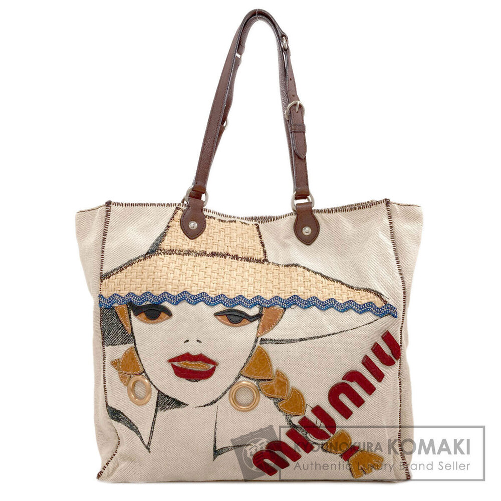 Miu Miu tote bag human motif canvas